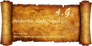Andorka Gyöngyi névjegykártya